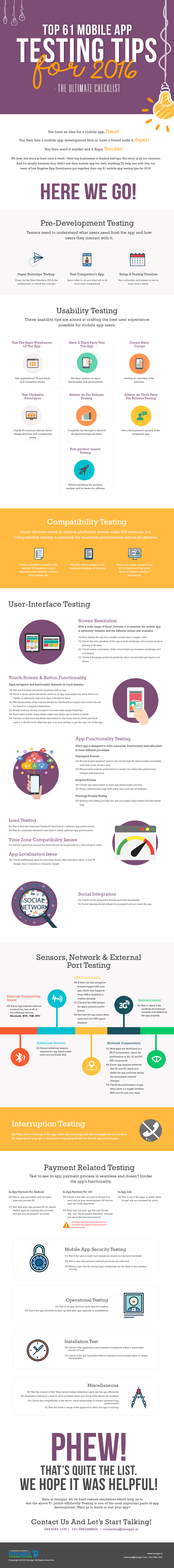 Top 61 Mobile App Testing Tips For 2016 - The Ultimate Checklist